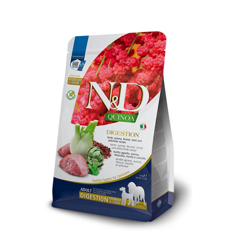 FARMINA ND PERRO QUINOA DIGESTION CORDERO MEDIUM MAXI 7 KG