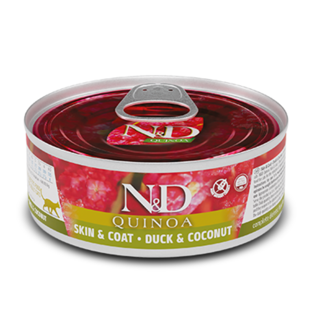 FARMINA ND SKIN COAT PATO Y COCO COMIDA HUMEDA GATOS 24X80 G