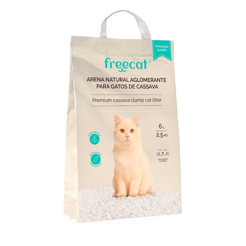 FREECAT ARENA NATURAL AGLOMERANTE CASSAVA PREMIUM GATOS
