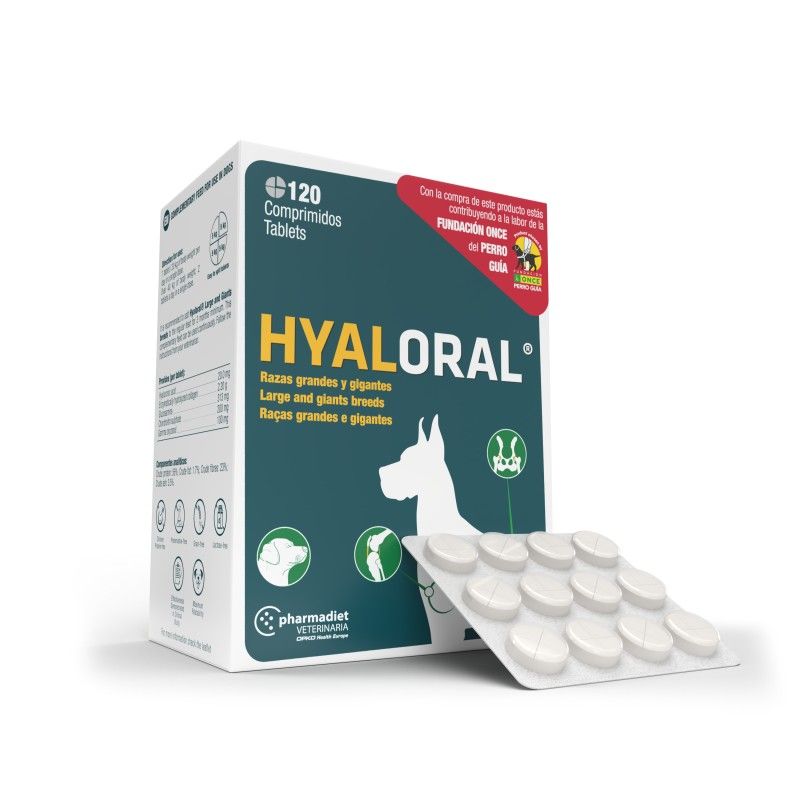 HYALORAL PERRO RAZA GRANDE Y GIGANTE 120 COMPRIMIDOS