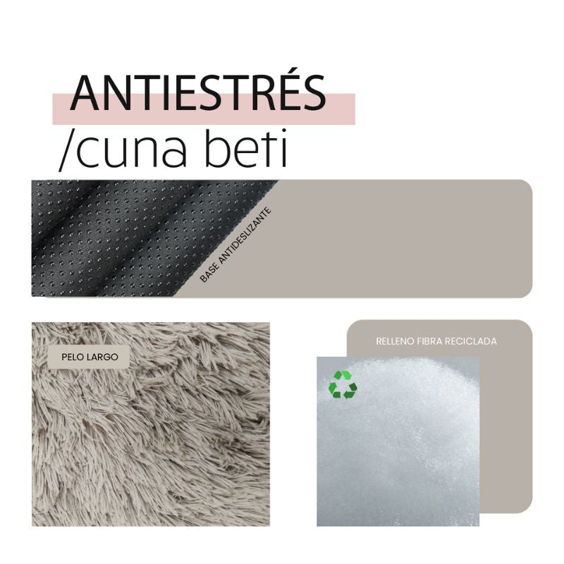 CAMA PARA PERROS Y GATOS ANTIESTRES BETI GRIS YAGU