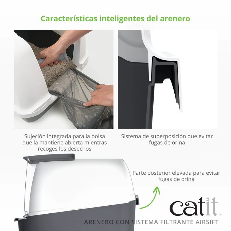 ARENERO CERRADO GATOS CONTROL DE OLORES AIRSIFT CATIT GATO
