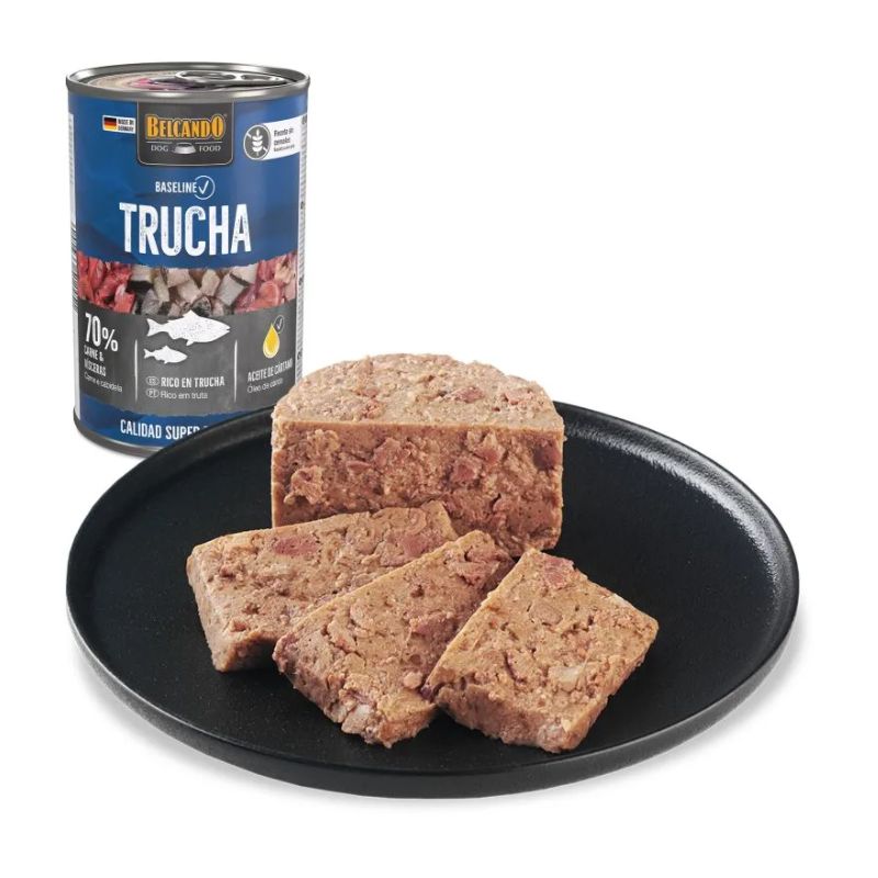 LATAS COMIDA HUMEDA PERRO BELCANDO TRUCHA 6 X 800 G