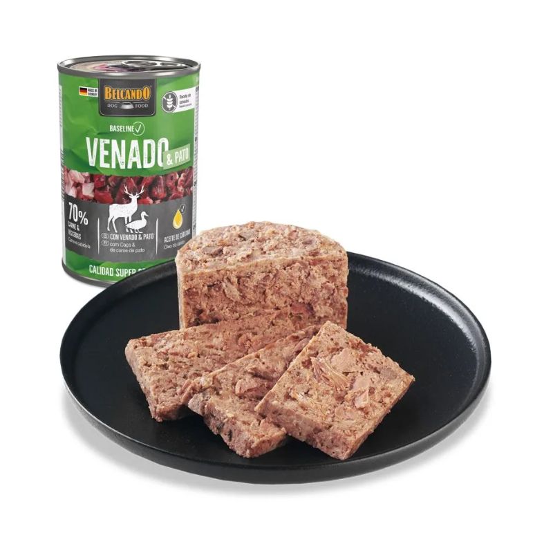 LATAS COMIDA HUMEDA PERRO BELCANDO VENADO Y PATO 6 X 800 G
