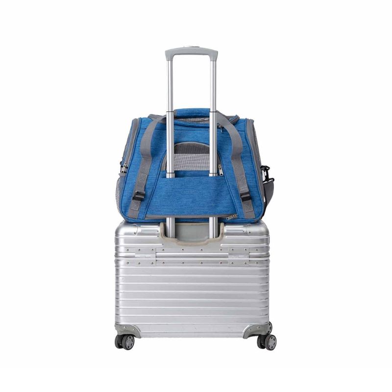 TRANSPORTIN PARA PERROS Y GATOS FREEDOG LAX AZUL 45X25X35 CM