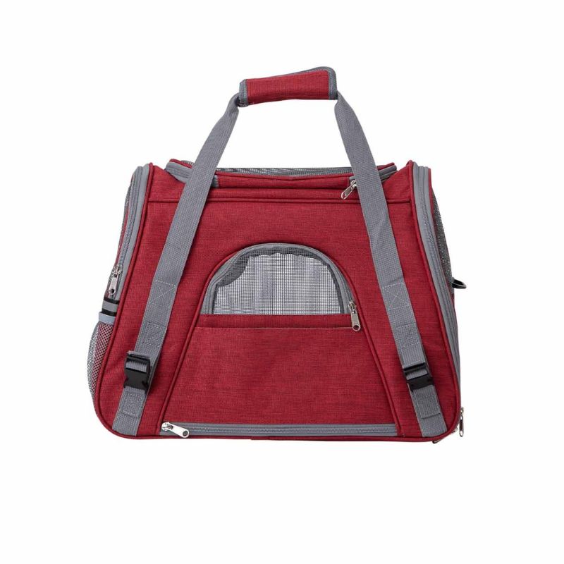 TRANSPORTIN PARA PERROS Y GATOS FREEDOG LAX ROJO 45X25X35 CM