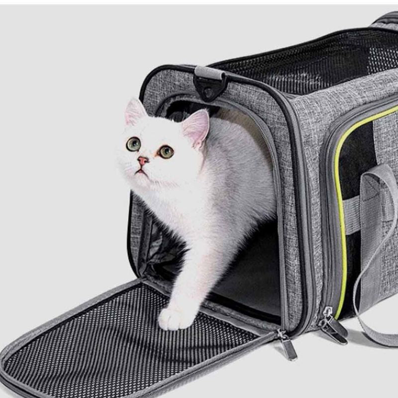 TRANSPORTIN HK DOS COMPARTIMENTOS PERROS Y GATOS FREEDOG 44X28X38 CM