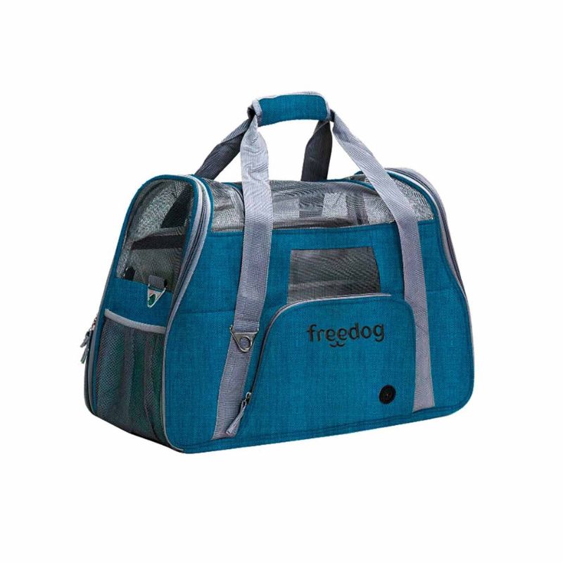 FREEDOG TRANSPORTIN CROSSWORLD AZUL PERROS Y GATOS 51 X 23 X 35 CM