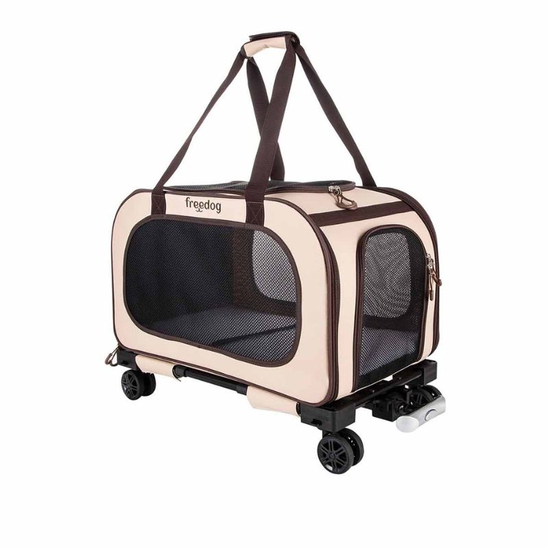 FREEDOG TRANSPORTIN PERROS TROLLEY TRAVELTAILS CREMA 54 X 33 X 42 CM