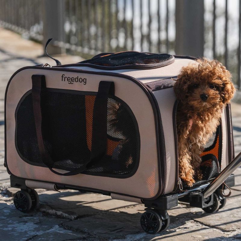 FREEDOG TRANSPORTIN PERROS TROLLEY TRAVELTAILS CREMA