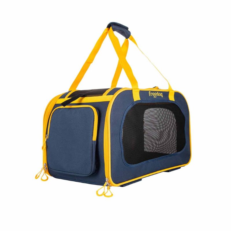 FREEDOG TRANSPORTIN PERROS TROLLEY TRAVELTAILS MOSTAZA 54 X 33 X 42 CM