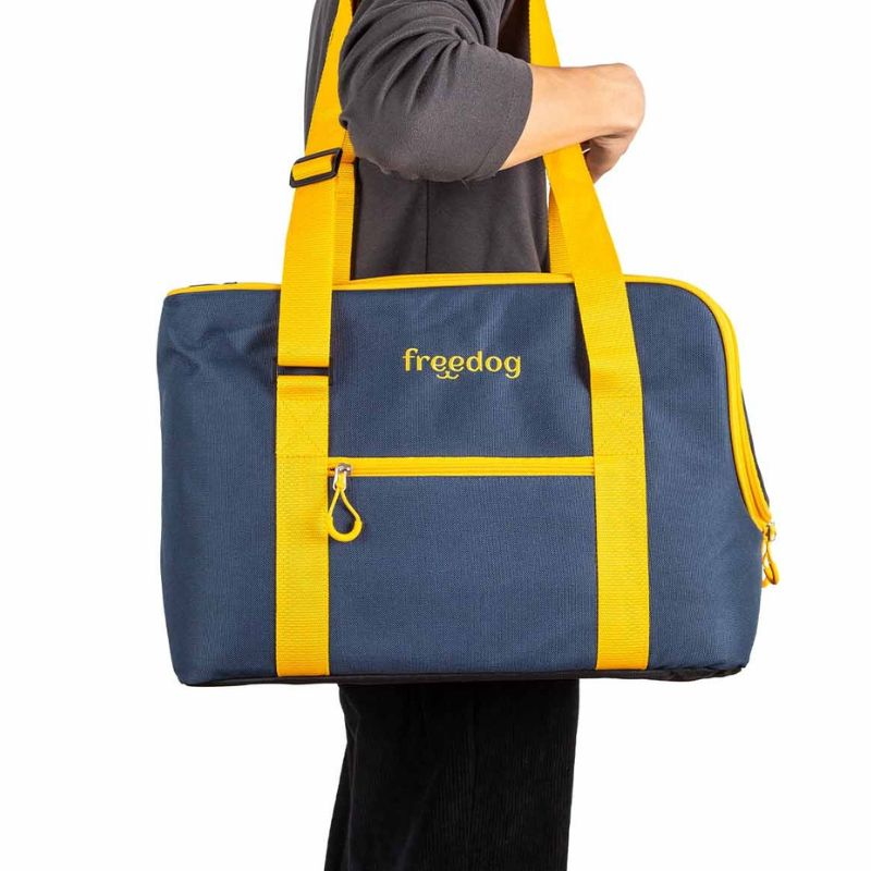 FREEDOG TRANSPORTIN PERROS TOTE TRAVELTAILS MOSTAZA 45 X 21 X 30 CM