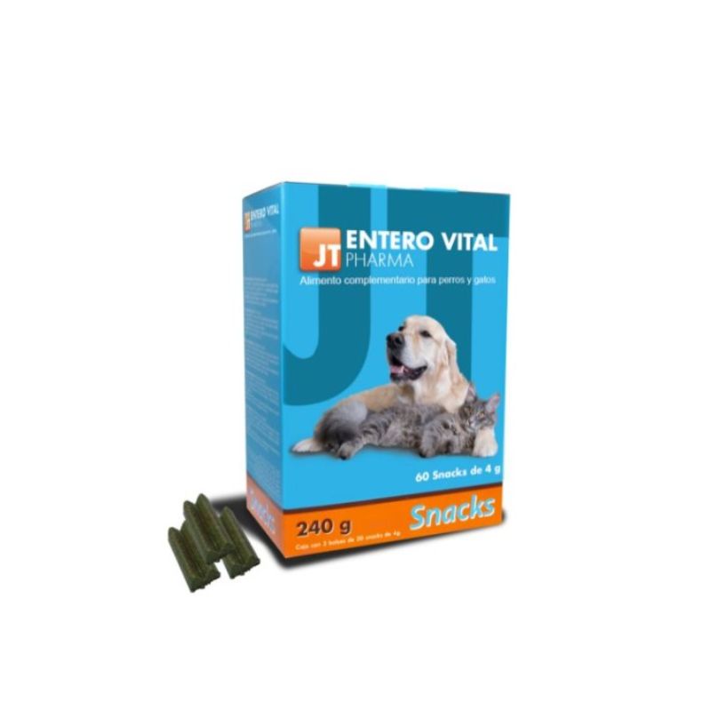 JTPHARMA COMPLEMENTO DIETETICO PARA PERROS Y GATOS ENTEROVITAL 60 SNACKS 4 G