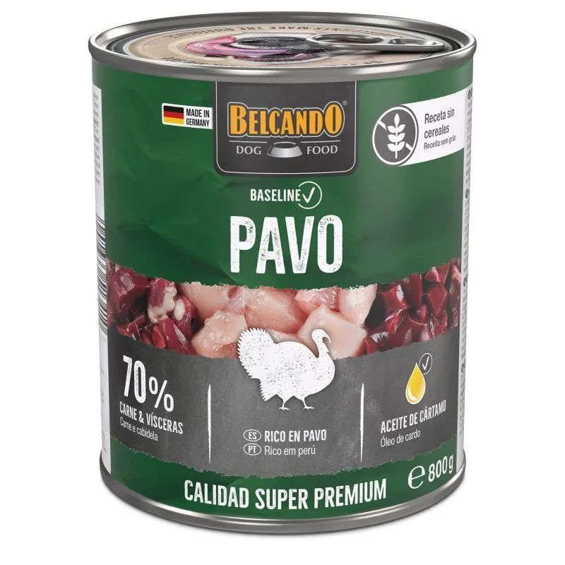 LATAS COMIDA HUMEDA PERRO BELCANDO PAVO 6 X 800 G