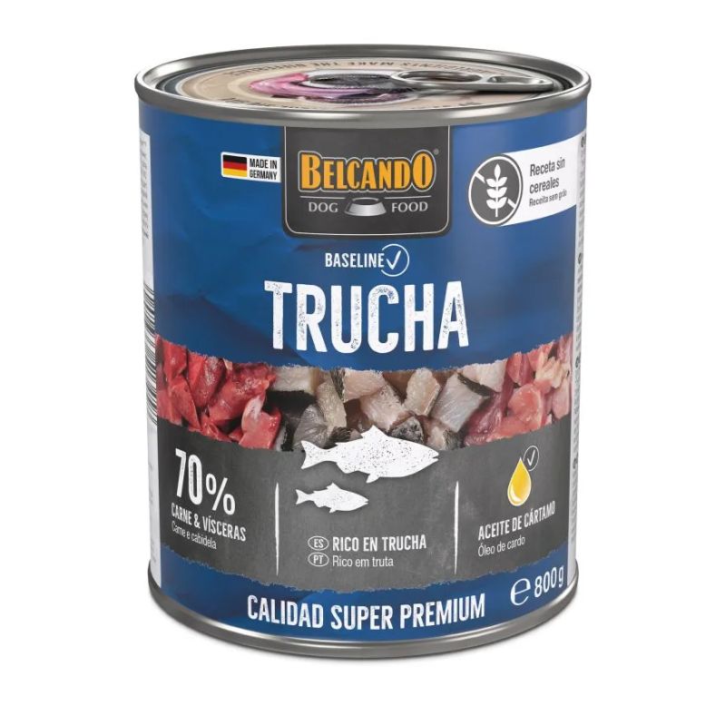 LATAS COMIDA HUMEDA PERRO BELCANDO TRUCHA 6 X 800 G