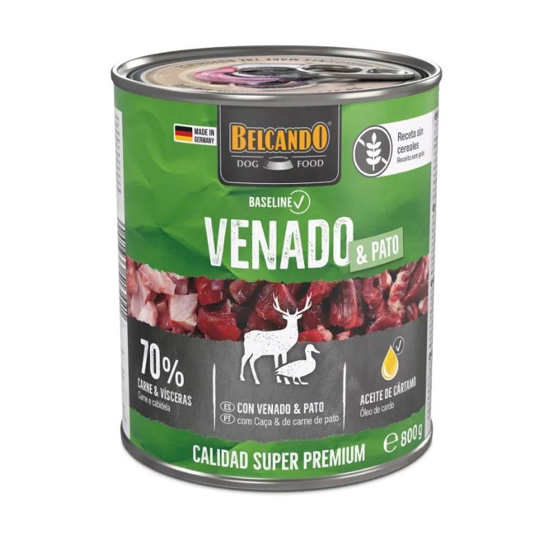 LATAS COMIDA HUMEDA PERRO BELCANDO VENADO Y PATO 6 X 800 G