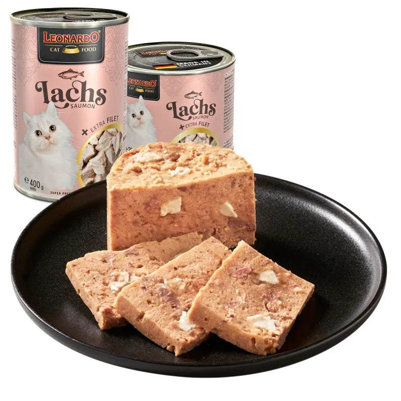 LEONARDO GATOS EXTRA FILETES SALMON 6 X 400 G