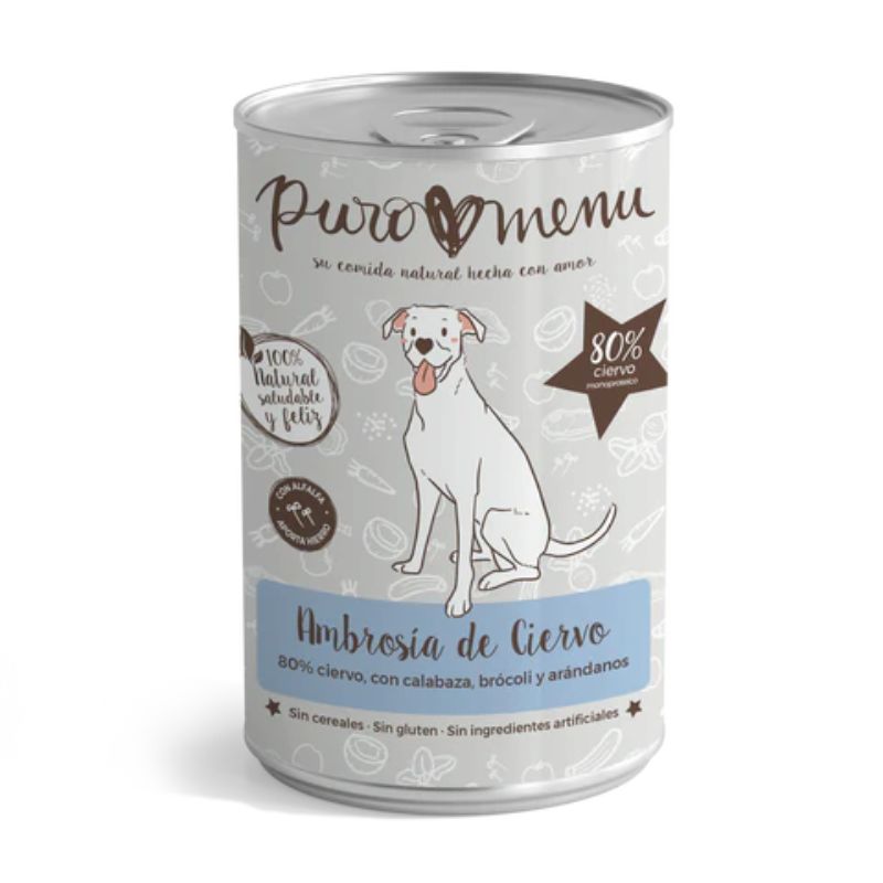 MENU AMBROSIA DE CIERVO PERROS PUROMENU 12 X 400 G