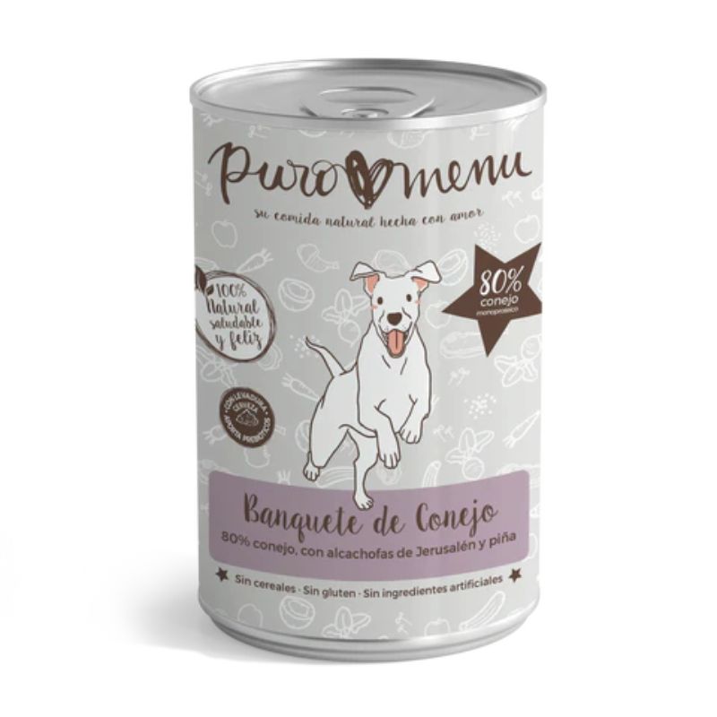 MENU BANQUETE DE CONEJO PERROS PUROMENU 12 X 400 G