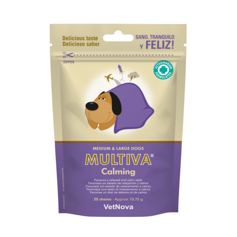 MULTIVA PERROS CALMING RAZAS MEDIANAS Y GRANDES 25 CHEWS