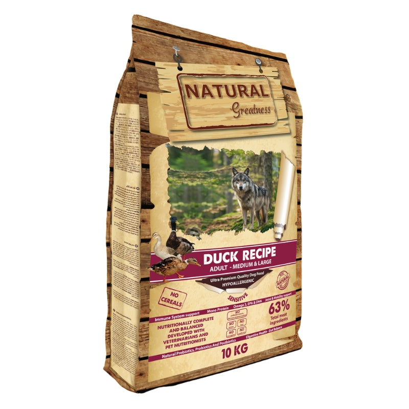 NATURAL GREATNESS PATO PERROS MEDIUM LARGE 10 KG