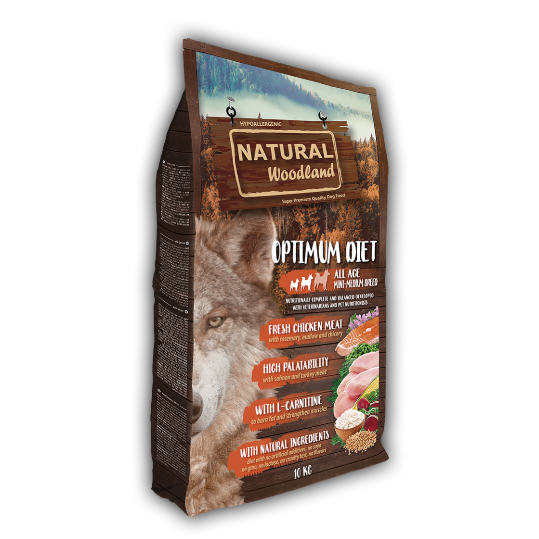 NATURAL WOODLAND OPTIMUM DIET MINI MEDIUM PERROS 10 KG
