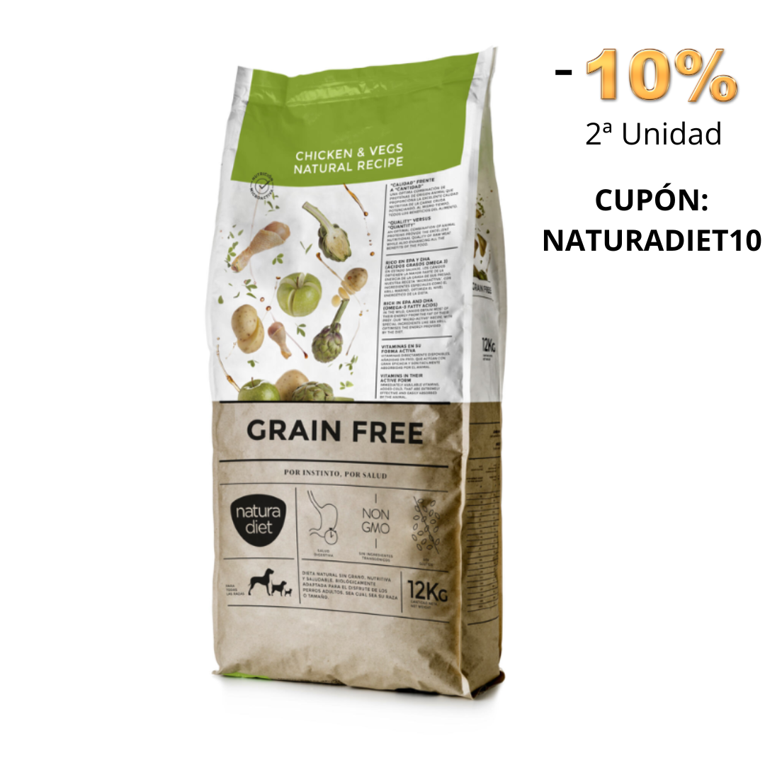 NATURA DIET GRAIN FREE POLLO Y VERDURAS 12 KG