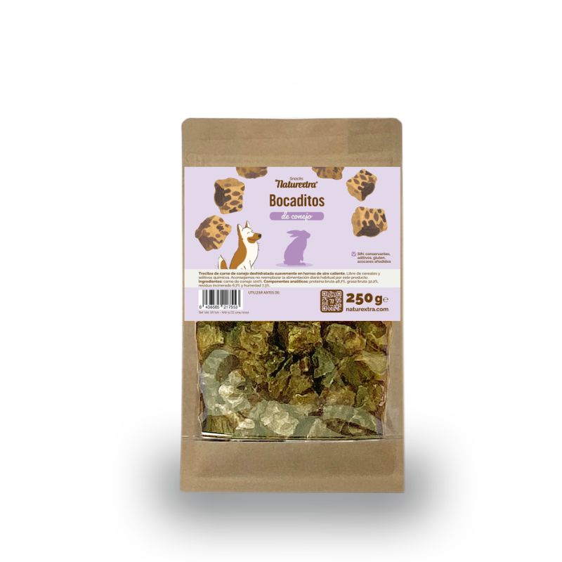 NATUREXTRA BOCADITOS DE CONEJO PERROS 250 G