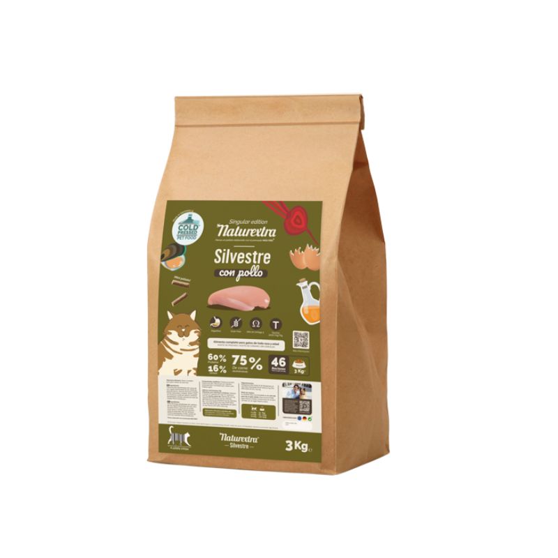 NATUREXTRA PIENSO PRENSADO EN FRIO GATOS SILVESTRE POLLO