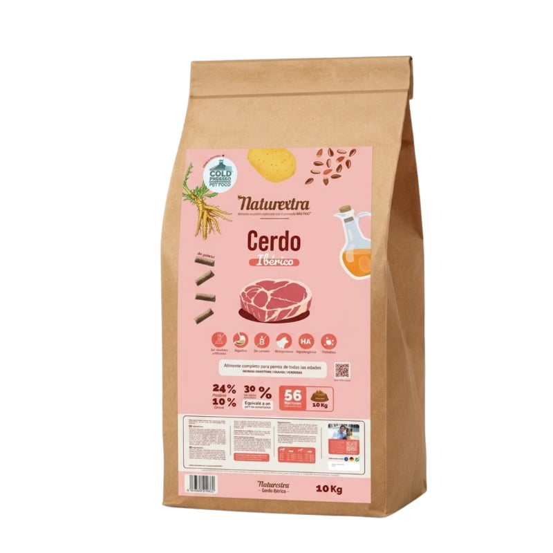 NATUREXTRA PIENSO PRENSADO EN FRIO PERROS CERDO 10 KG