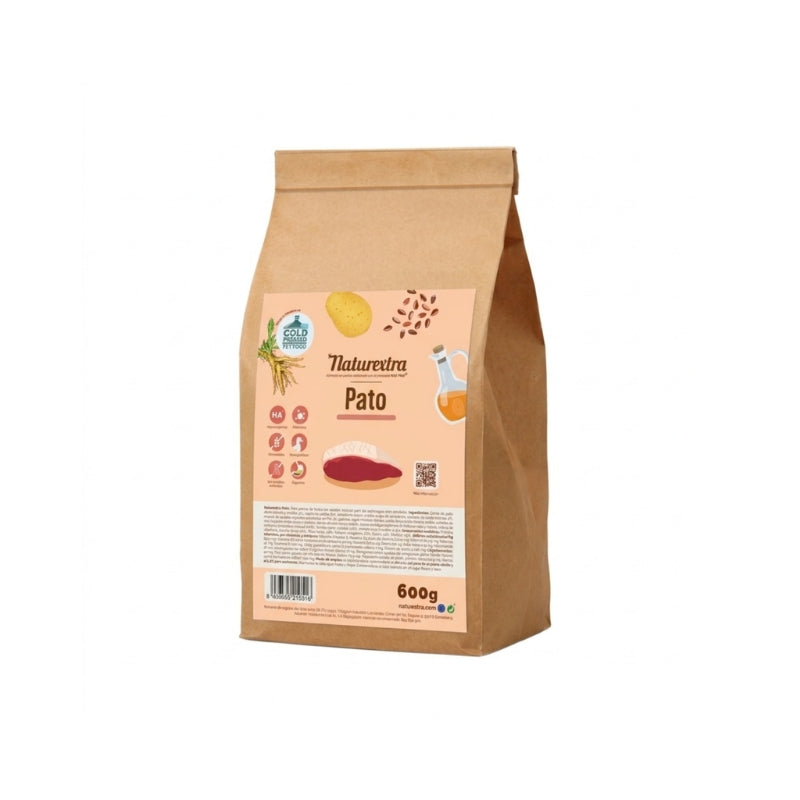 NATUREXTRA PIENSO PRENSADO EN FRIO PERROS PATO 600 G