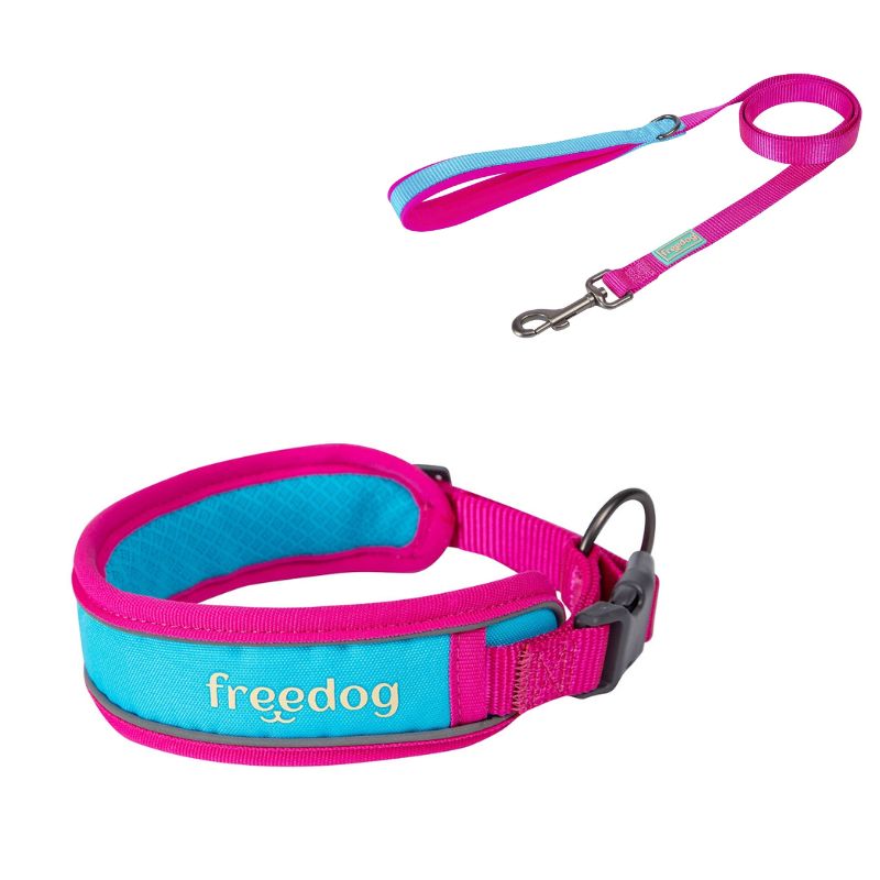 PACK COLLAR Y RAMAL COOL PRO TECH FUCSIA FREEDOG
