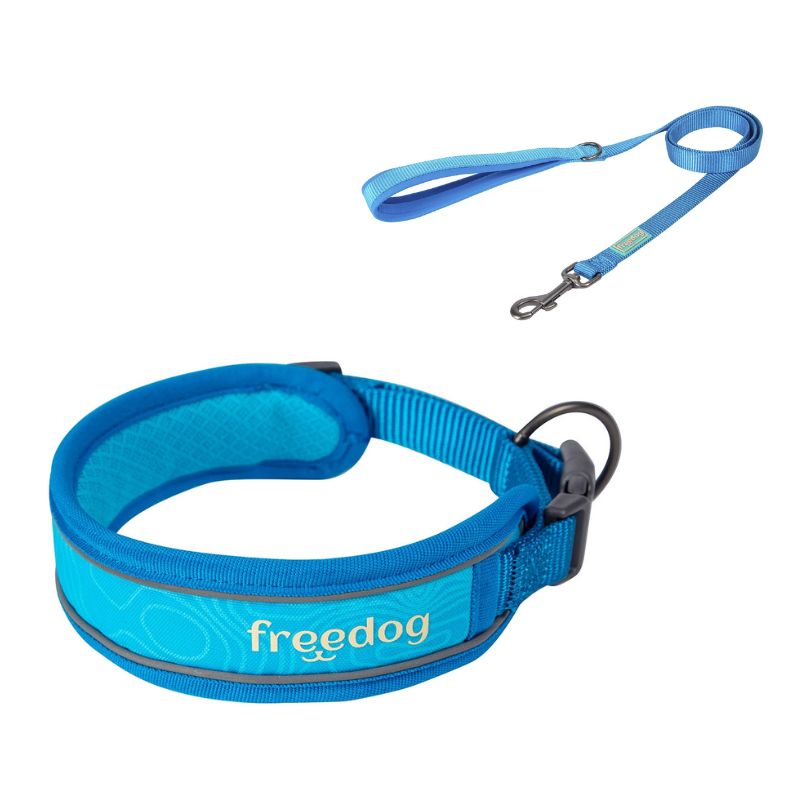 PACK COLLAR Y RAMAL REFRESCANTE COOL PRO TECH AZUL FREEDOG