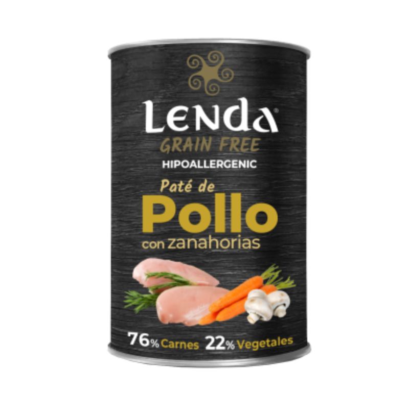 PATE PERROS LENDA POLLO CON ZANAHORIAS GRAIN FREE 12 X 400 G