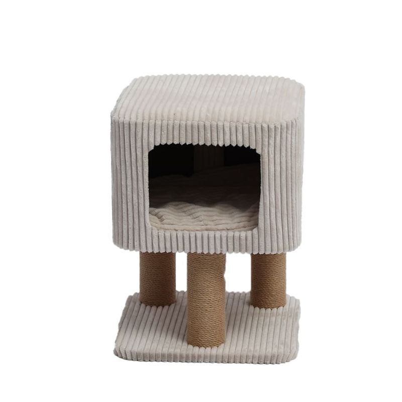 RASCADOR GATOS FREEDOG SIT SCRATCH BEIGE 35 X 35 X 47 CM
