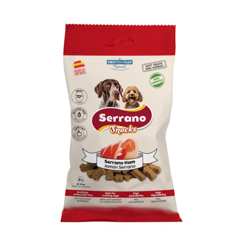SNACKS PARA PERROS SERRANO JAMON 12 X 100 G