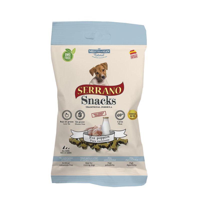 SNACKS PARA PERROS SERRANO JAMON PUPPY 12 X 100 G
