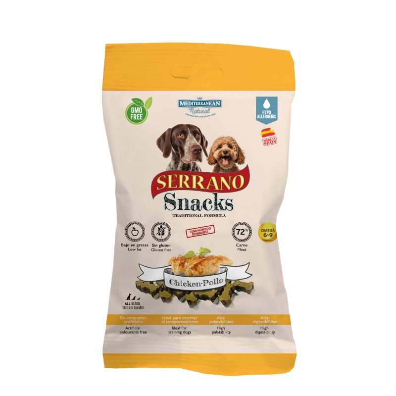 SNACKS PARA PERROS SERRANO POLLO 12 X 100 G