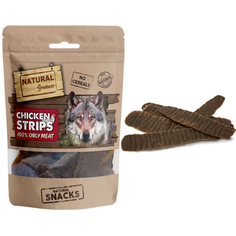 SNACK DESHIDRATADO NATURAL GREATNESS BARRITAS DE POLLO DUREZA BAJA 70 G