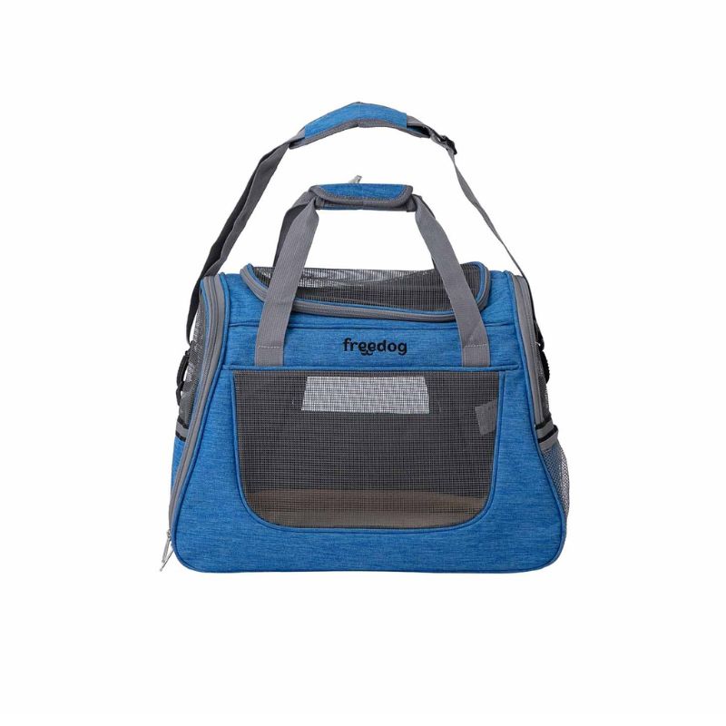 TRANSPORTIN PARA PERROS Y GATOS FREEDOG LAX AZUL 45X25X35 CM