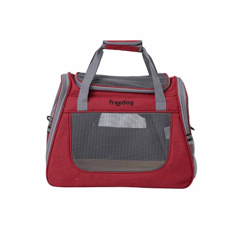 TRANSPORTIN PARA PERROS Y GATOS FREEDOG LAX ROJO 45X25X35 CM