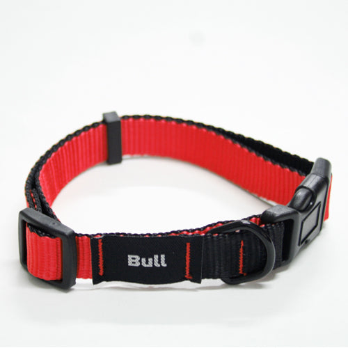 COLLAR PERROS LISO ROJO BULL